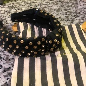 Lele Sadoughi black stud headband